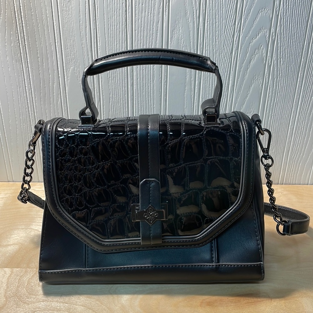 Simply Vera Vera Wang Faux Leather Crossbody Purse - Black
